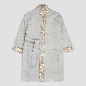 Piglet in Bed x Morris & Co linen reversible housecoat robe. small/medium